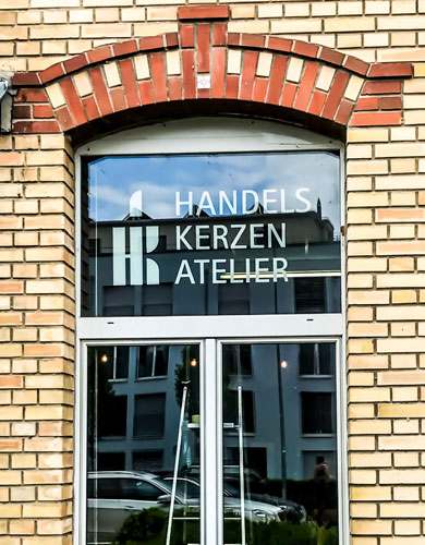 Fensterbeschriftung Handelskerzen